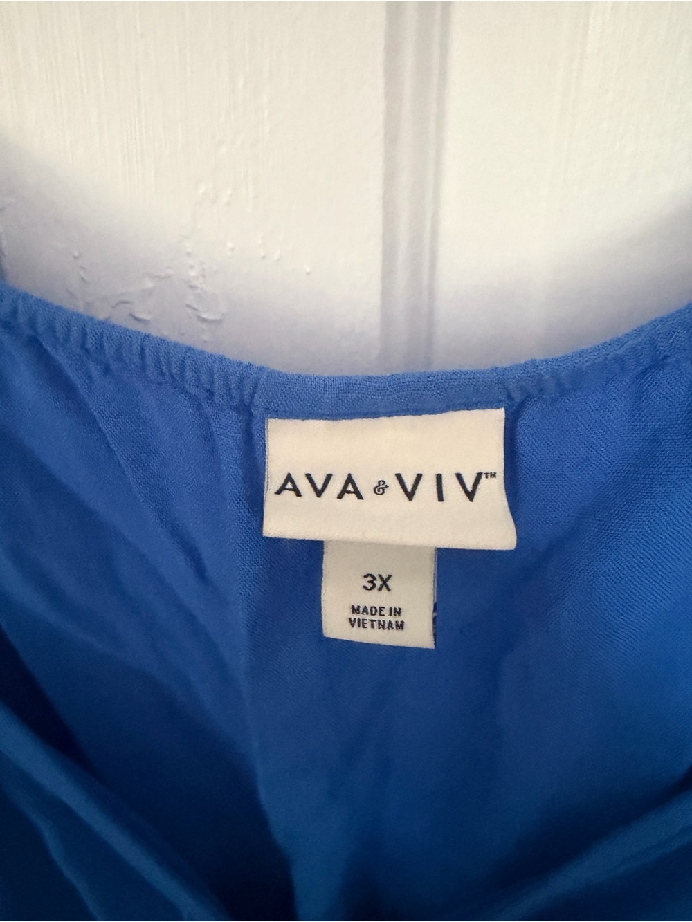 Plus Size Blue Maxi Dress with Flutter Sleeves Ava & Viv 3x - Picture 4 of 4